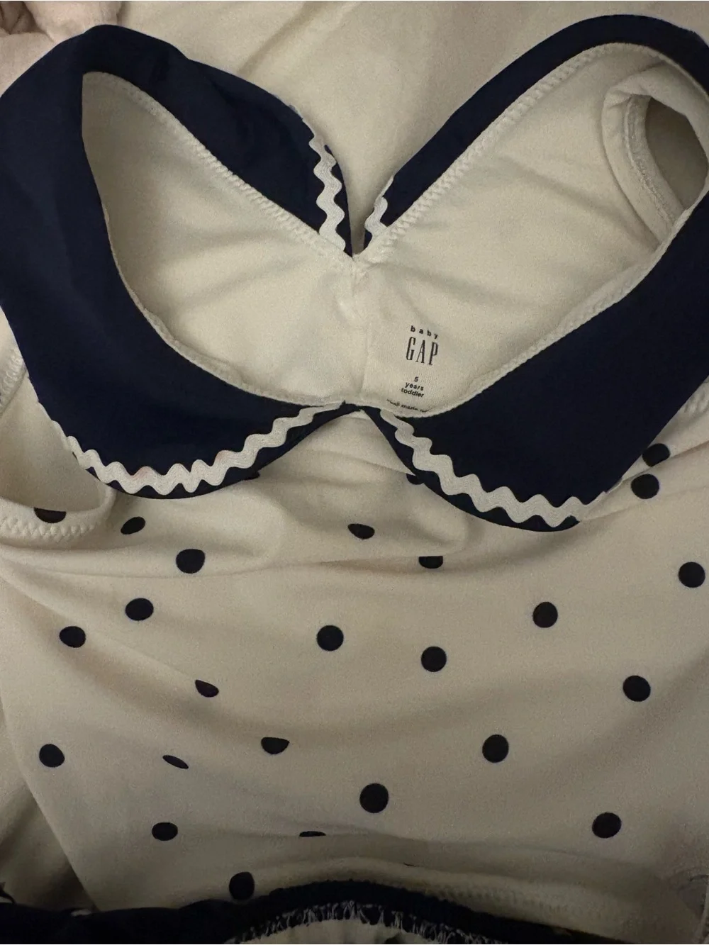 GAP White and Navy Polka Dot Two-Piece Swim Set